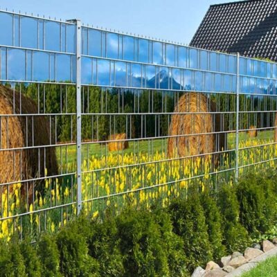 Heuballen - Bedruckter Sichtschutz Streifen Rolle Doppelstab Zaun