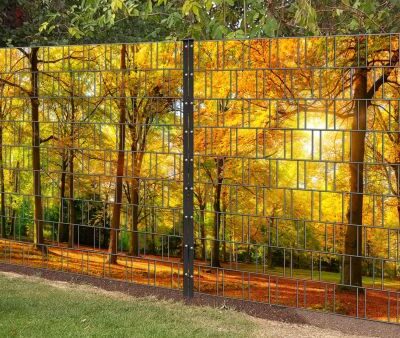 Herbst - Panorama XL Bedruckter Sichtschutzzaun für Doppelstabmattenzaun