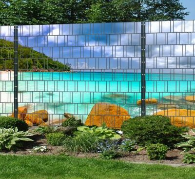 Lagune 2 - Panorama XXL Bedruckte Sichtschutzpanelen für Doppelstabmattenzaun