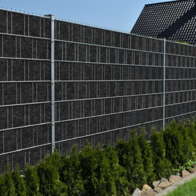 Milano (anthrazit) - Design Vlies Sichtschutz für Doppelstabmattenzaun anthrazit