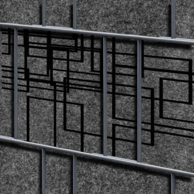 Florenz Squares Einzelstreifen - Dekor Design Vlies Sichtschutz für Zaun