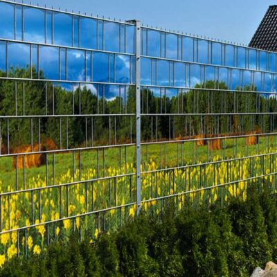 Bergwelt Wiese – Bedruckter Sichtschutzstreifen für Doppelstabmattenzaun | 2,50 m × 1,80 m | UV-beständig, wetterfest & blickdicht | Hochwertige PES-Sichtschutzrolle mit Naturmotiv