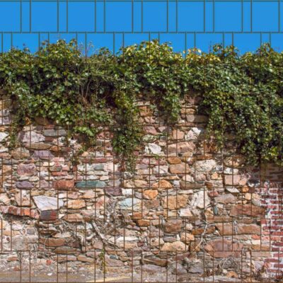 Kreta – Bedruckter Sichtschutzstreifen für Doppelstabmattenzaun | 2,5 m × 1,8 m | UV-beständig, wetterfest & blickdicht | Hochwertiges PES-Gewebe