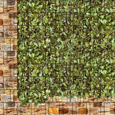 Roma & Kirschlorbeer – Bedruckter Sichtschutz für Doppelstabmattenzaun | 2,50 m × 1,80 m | UV-beständig, wetterfest & blickdicht | Hochwertige PES-Sichtschutzstreifen