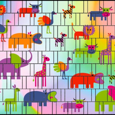 Tiere – Bildbedruckte Sichtschutzfolie für Doppelstabmattenzaun | 2,5 m × 1,8 m | UV-beständig, wetterfest & blickdicht | Hochwertige Polyester-Sichtschutzstreifen