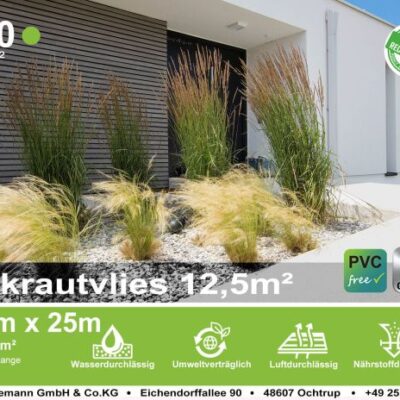 Unkrautvlies 500 – 300 g/m² | aus recyceltem PET | UV-stabil, wasserdurchlässig & atmungsaktiv | Unkrautschutz für Garten & Beete