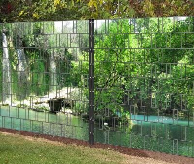 Grotte – Panorama XL bedruckte Sichtschutzstreifen für Doppelstabmattenzaun | 1,8 m × 5 m | UV-beständig, wetterfest & blickdicht | Hochwertiger PES-Sichtschutz mit Naturmotiv