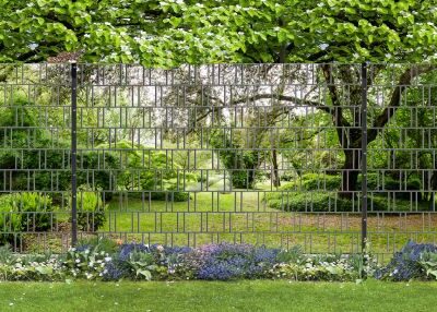 Parklandschaft – Panorama XXL bedruckte Sichtschutz-Elemente für Doppelstabmattenzaun | 1,8 m × 7,5 m | UV-beständig, wetterfest & blickdicht | Hochwertiger PES-Sichtschutz mit Parkmotiv