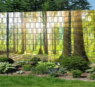 Wald – Panorama XXL bedruckte Zaunblenden für Doppelstabmattenzaun | 1,8 m × 7,5 m | UV-beständig, wetterfest & blickdicht | Hochwertiger PES-Sichtschutz mit Naturmotiv