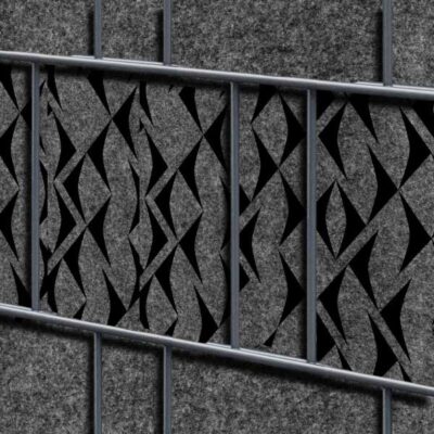 Florenz Fish – Einzelstreifen Design-Vlies Sichtschutz für Zaun | 2,60 m × 19 cm | Dekorativer Sichtschutzstreifen mit modernem Fischmotiv