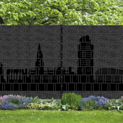 München Panorama XL – bedruckte Schutzelemente für Doppelstabmattenzaun | 1,8 m × 5 m | UV-beständig, wetterfest & hochwertige PES-Sichtschutzstreifen