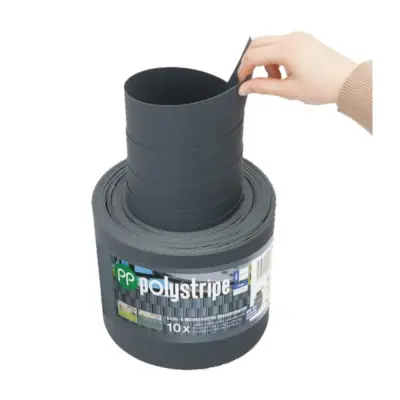 Polystripe Sichtschutzstreifen 2530 mm – 1,1 mm stark, UV-stabil & blickdicht aus Polypropylen (PP) | Wind- & Sichtschutz für Doppelstabmatten- & Gitterzäune | Anthrazitgrau